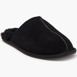 NWOB Ugg Australia Pearle Scuff Slippers Sheepskin Lined Black Women's Size 10